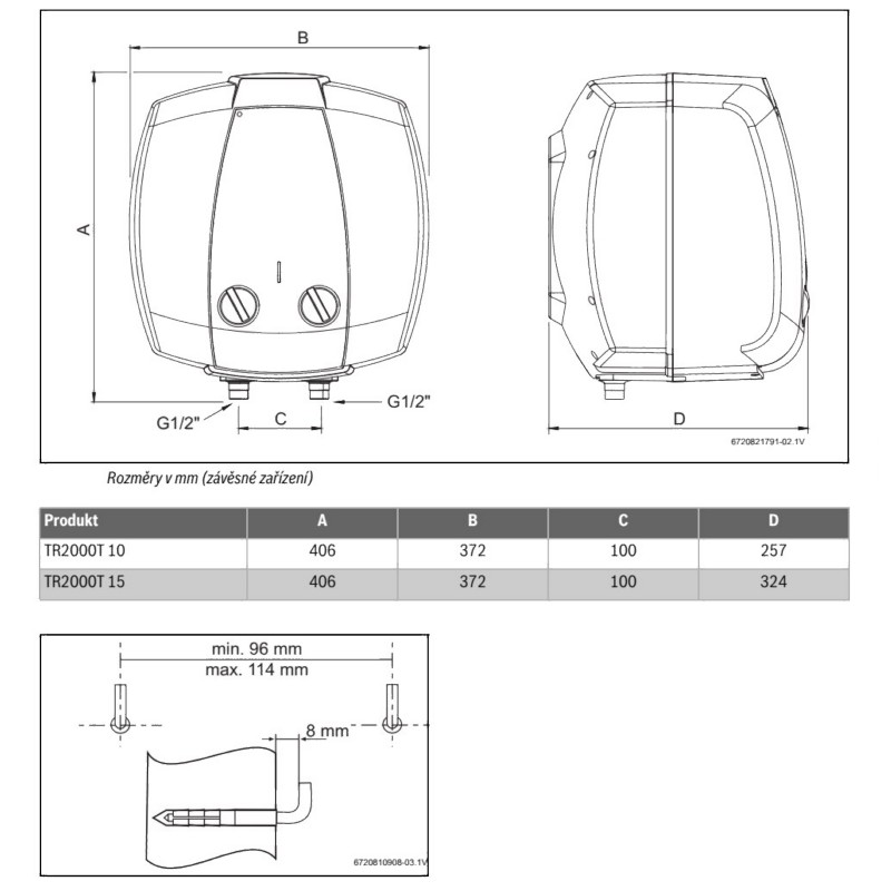 Bosch Tronic 2000 15 T, ohřívač vody pod dřez