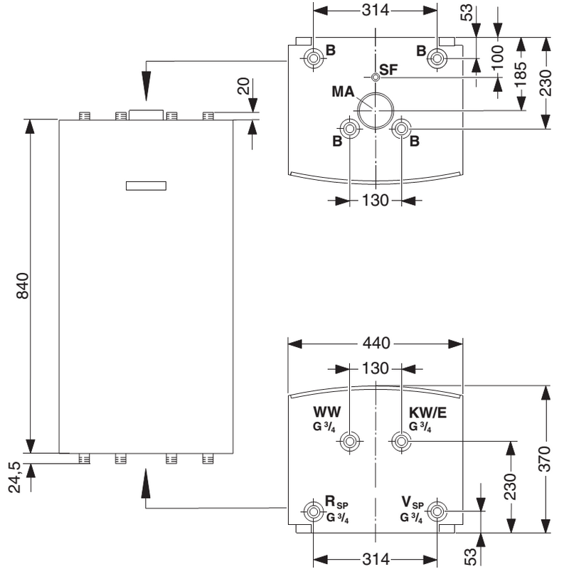 ST 65 E STORACELL (W 65 OB C) Bosch